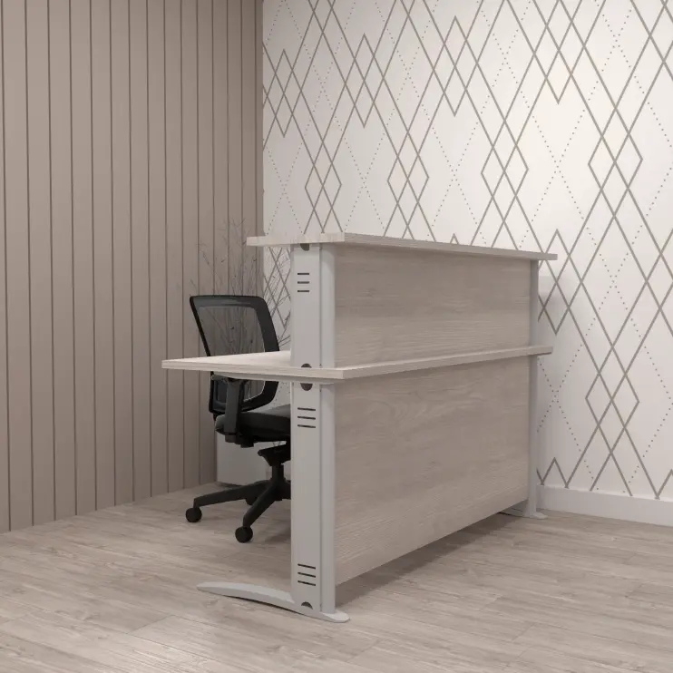 BALCÃO DE ATENDIMENTO RETO COM PÉ DE AÇO