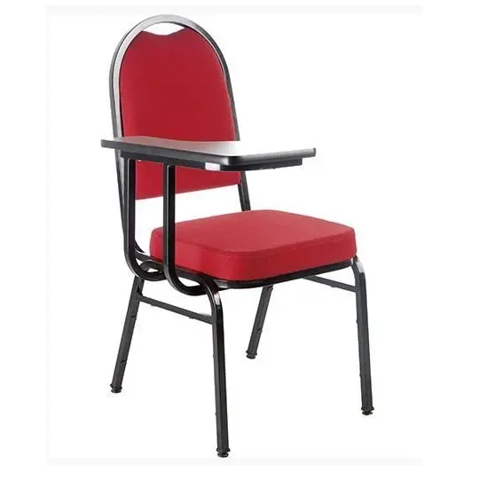 CADEIRA FIXA EMPILHÁVEL ESTOFADA COM PRANCHETA REMOVÍVEL