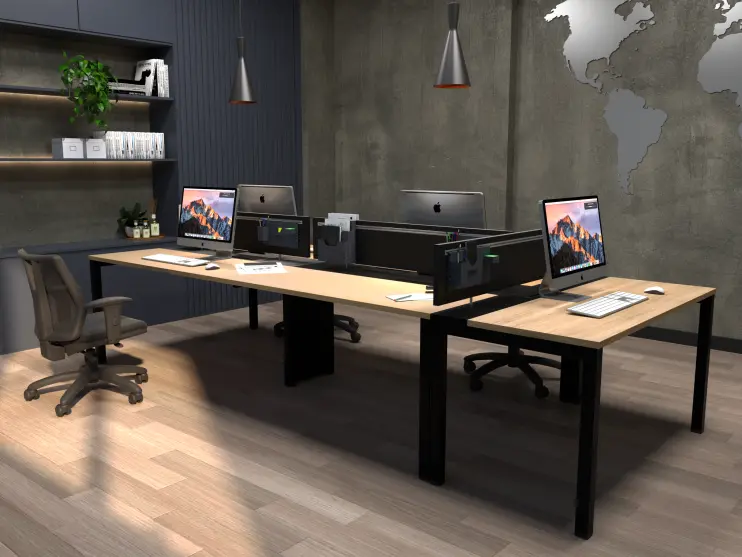 PLATAFORMA DUPLA PÉ AÇO DE 5 LUGARES - WORK PRO