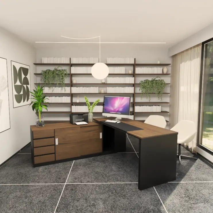 MESA DIRETIVA COM ARMÁRIO LATERAL