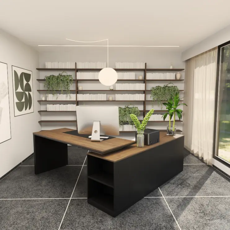 MESA DIRETIVA COM ARMÁRIO LATERAL