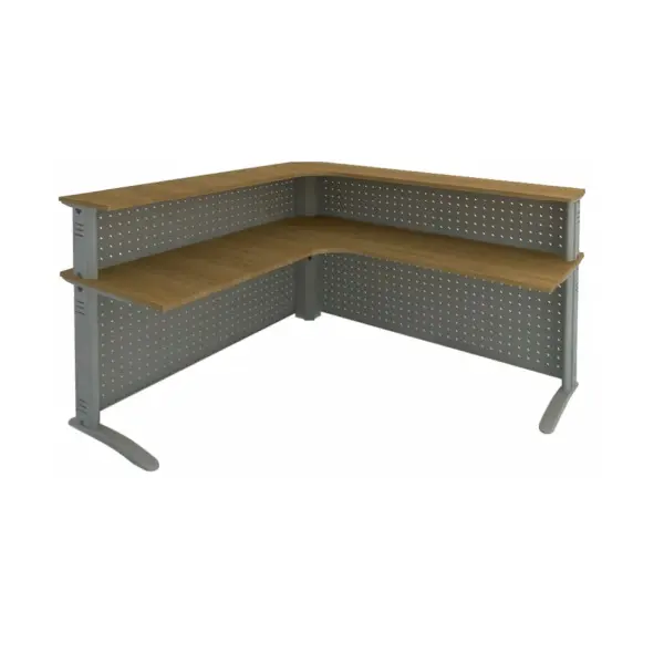 BALCÃO DE ATENDIMENTO DELTA COM MEZANINO E SAIA EM AÇO - IP