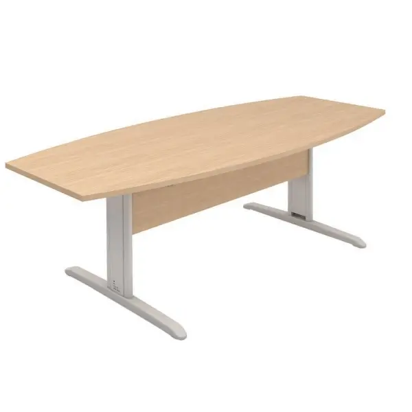 MESA DE REUNIÃO SEMIOVAL COM PÉ DE AÇO