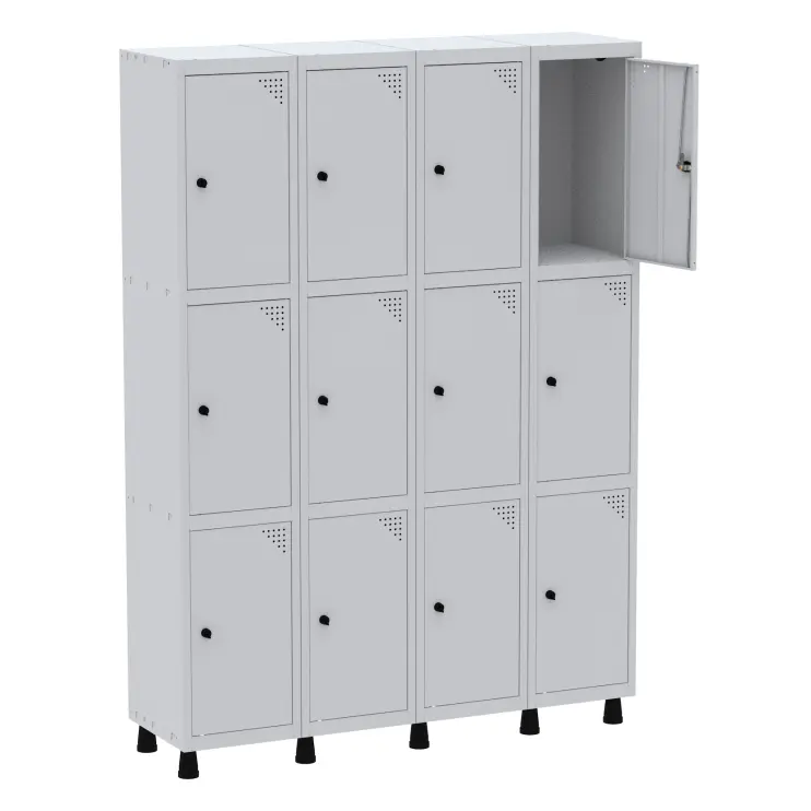 ROUPEIRO DE AÇO COM 12 PORTAS MÉDIAS