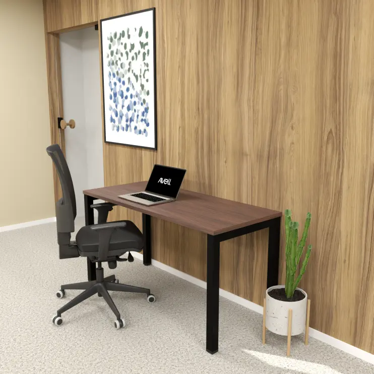 MESA RETA COM PÉ TRAVE TUBULAR