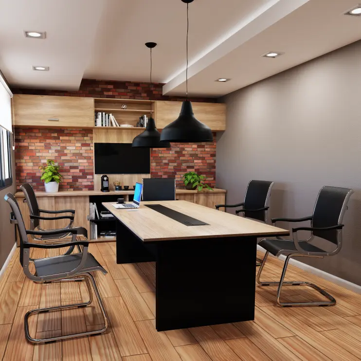 MESA DE REUNIÃO RETANGULAR COM CAIXA DE TOMADA - PRIVILÉGE