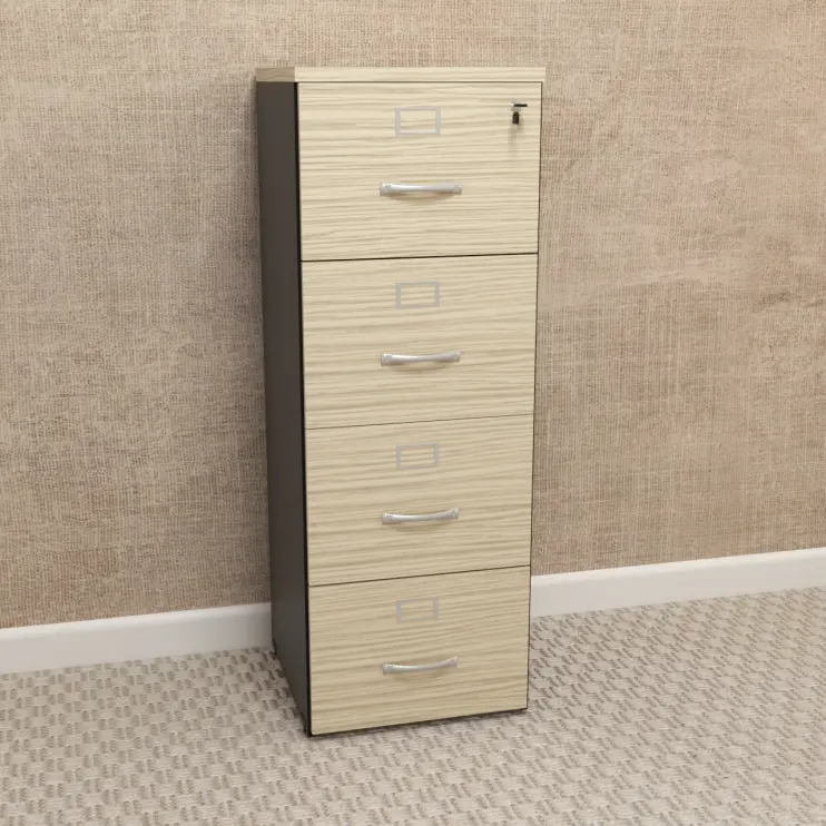 ARQUIVO DE MADEIRA DE 4 GAVETAS