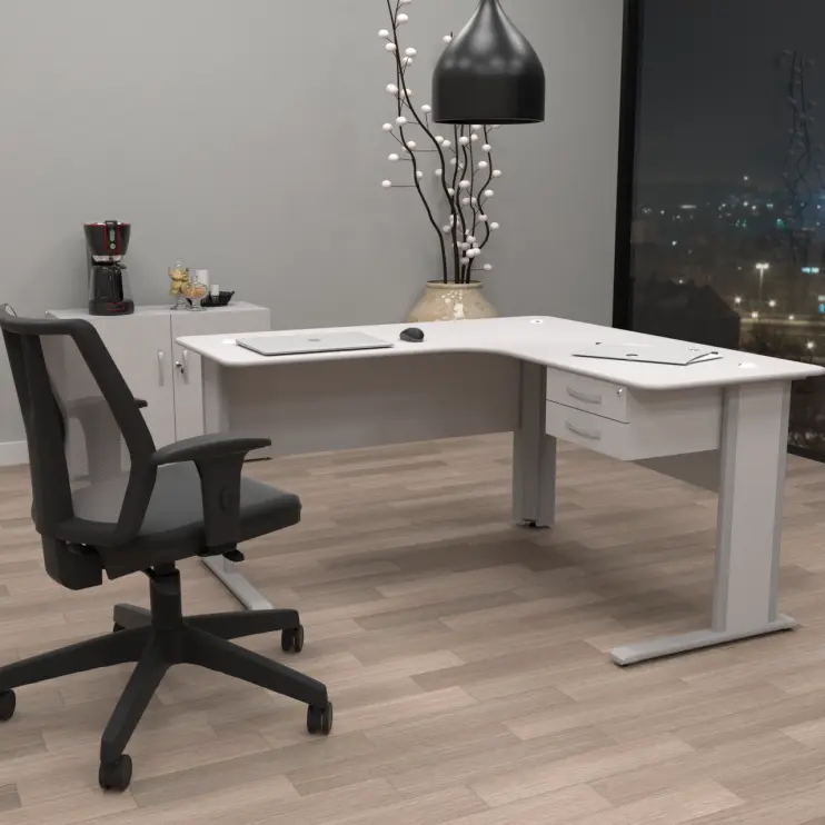 MESA DELTA COM GAVETEIRO FIXO