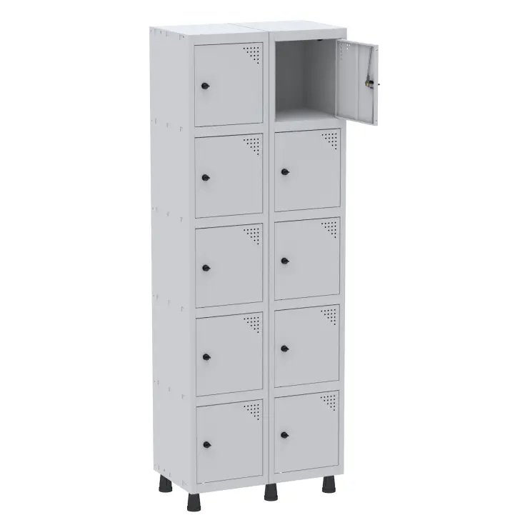 ROUPEIRO DE AÇO COM 10 PORTAS PEQUENAS
