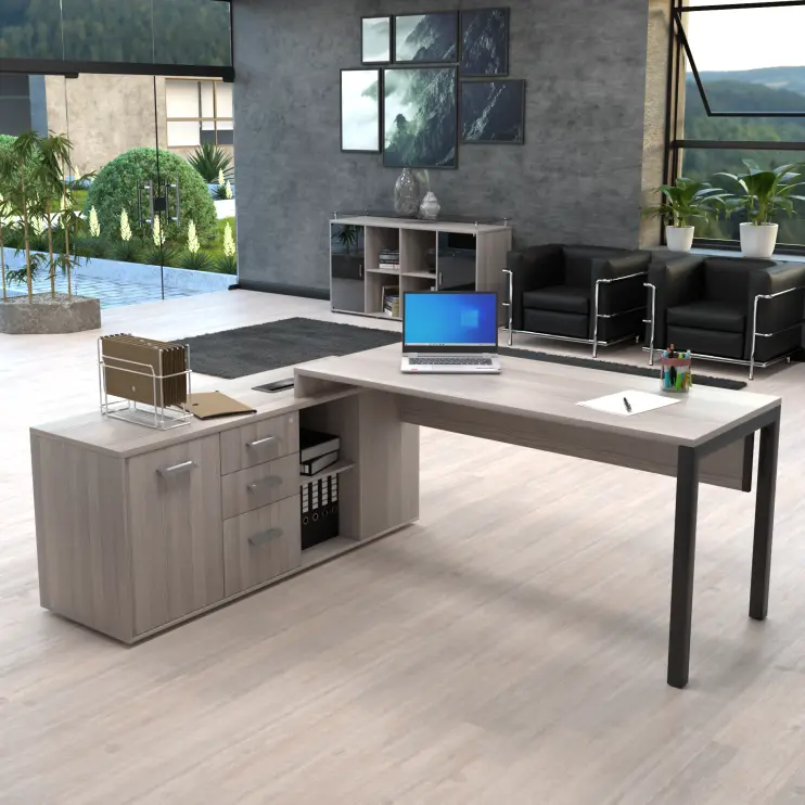 MESA DIRETIVA PÉ AÇO