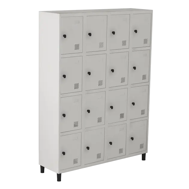 ROUPEIRO DE AÇO COM 16 PORTAS PEQUENAS