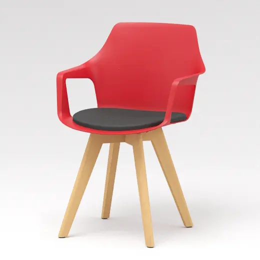 CADEIRA EVE FIXA COM 4 PÉS EM MADEIRA