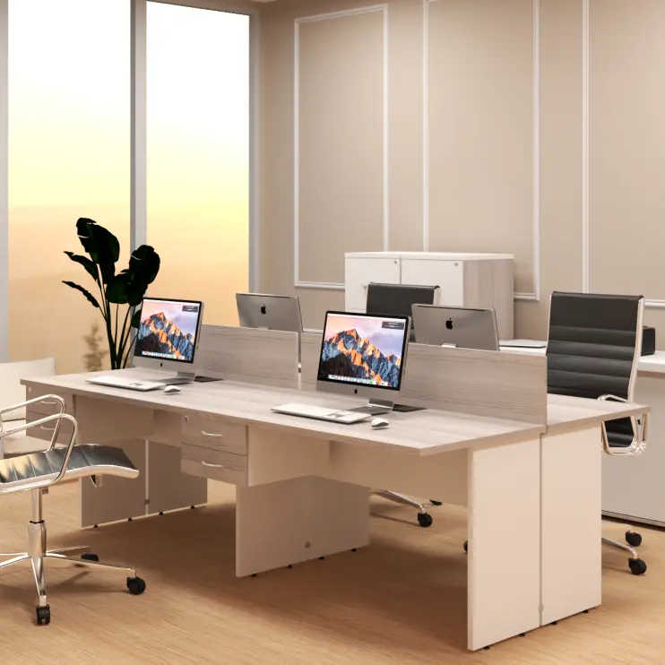 PLATAFORMA DUPLA PÉ PAINEL COM GAVETEIRO FIXO