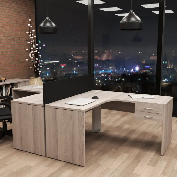 ESTAÇÃO DE TRABALHO DE 2 LUGARES COM GAVETEIRO FIXO