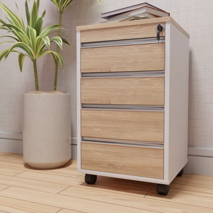 GAVETEIRO VOLANTE COM 4 GAVETAS